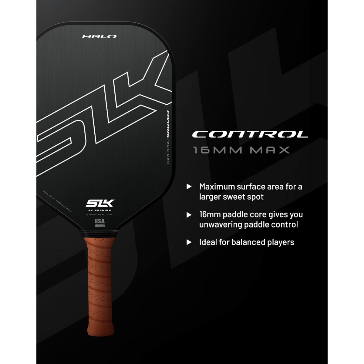 Selkirk SLK Halo Control Max Middleweight Carbon Fiber Pickleball Paddle: Image #429658