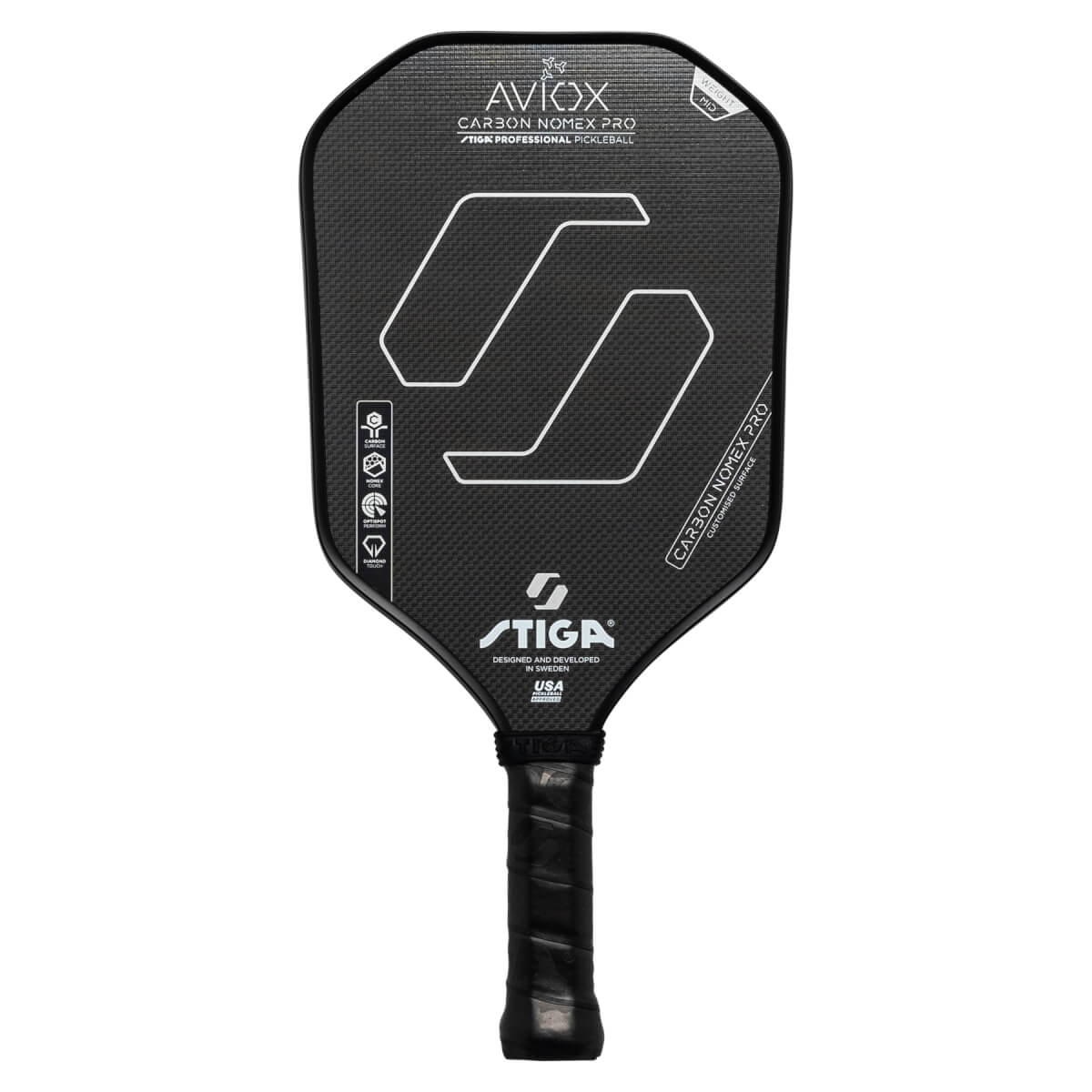 STIGA Aviox Carbon Nomex Pro Middleweight Carbon Fiber Pickleball Paddle: Image #422787