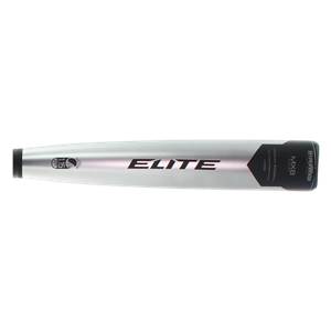 Side view of a silver baseball bat with ELITE and MX8 HYPERWHIP text.