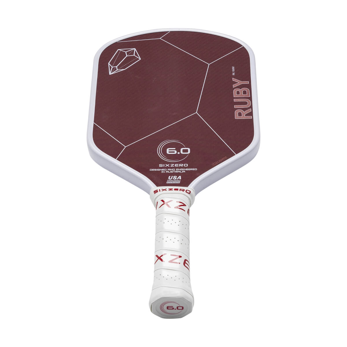 Six Zero Ruby 16mm Aramid Fiber Pickleball Paddle: Image #440554