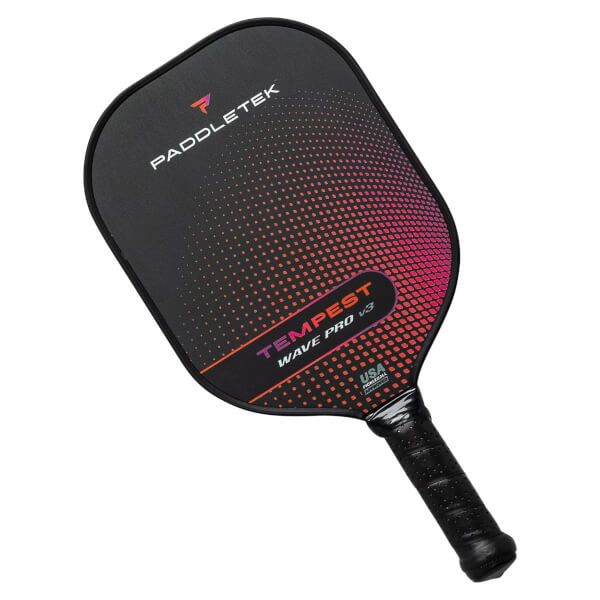 Paddletek Tempest Wave Pro V3 Middleweight Carbon Fiber Pickleball Paddle: Image #436234