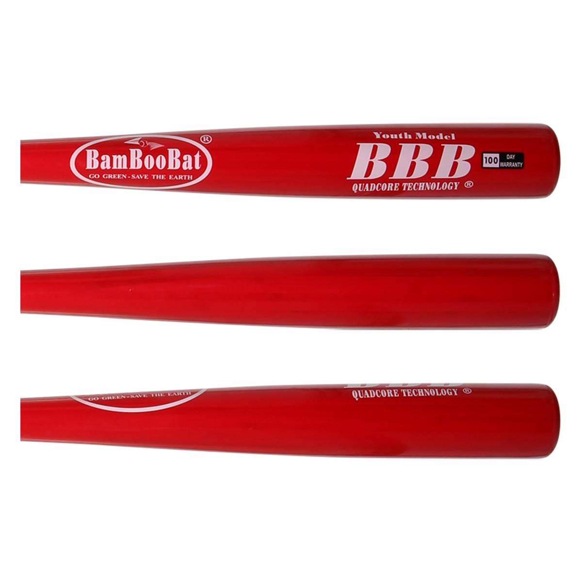 BamBooBat Bamboo Wood Youth Baseball Bat (YHWBR100D)