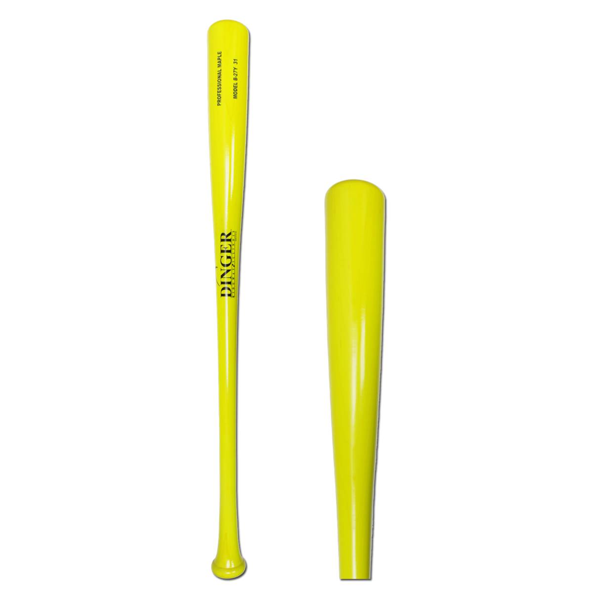 Dinger Bats Pro Maple Wood Youth Baseball Bat B271Y NEON YELLOW