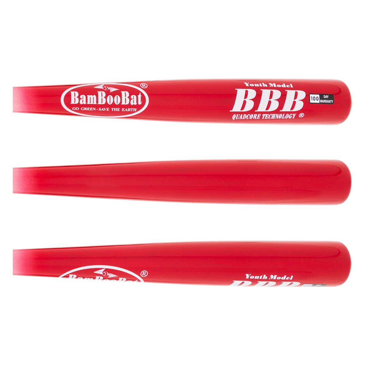 BamBooBat Bamboo Wood Youth Baseball Bat: YHWBR100D: Image #412076