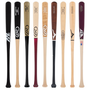 A selection of popular bats available in our Adult Wood 3-Pack Gold