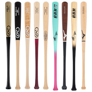 A selection of popular bats available in our Adult Wood 3-Pack Gold