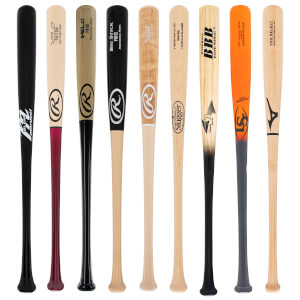 A selection of popular bats available in our Adult Wood 3-Pack Gold