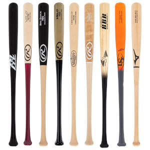 A selection of popular bats available in our Adult Wood 2-Pack Gold