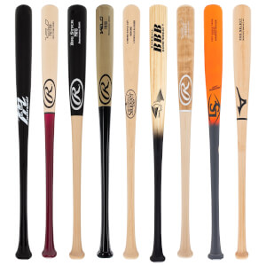 A selection of popular bats available in our Adult Wood 2-Pack Gold