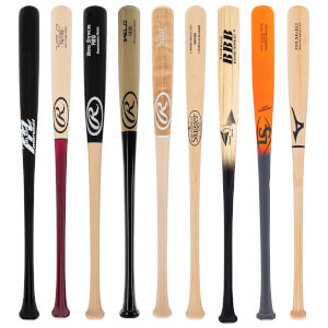 A selection of popular bats available in our Adult Wood 2-Pack Gold