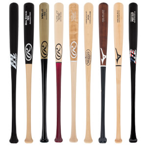 A selection of popular bats available in our Adult Wood 2-Pack Gold