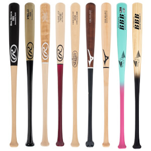 A selection of popular bats available in our Adult Wood 2-Pack Gold