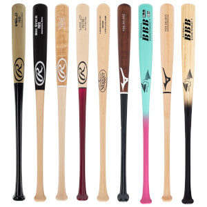 A selection of popular bats available in our Adult Wood 2-Pack Gold