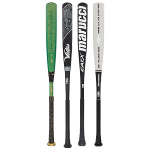 A selection of popular bats available in our BBCOR 2-Pack Silver.