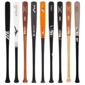 A selection of popular bats available in our Adult Wood 2-Pack Platinum.