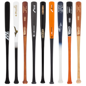 A selection of popular bats available in our Adult Wood 2-Pack Platinum.