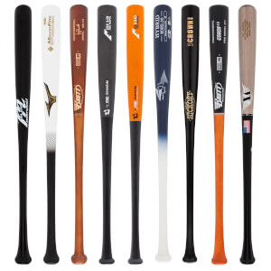 A selection of popular bats available in our Adult Wood 2-Pack Platinum.