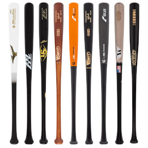 A selection of popular bats available in our Adult Wood 2-Pack Platinum.