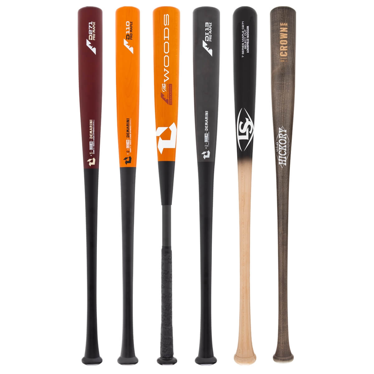 A selection of popular bats available in our Adult Wood 2-Pack Diamond