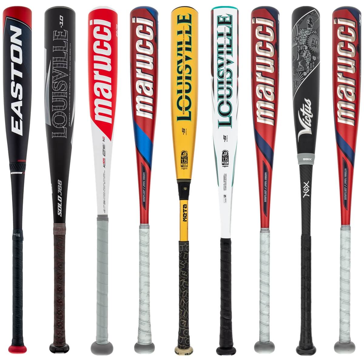 A selection of popular bats available in our USSSA Baseball 2-Pack Silver