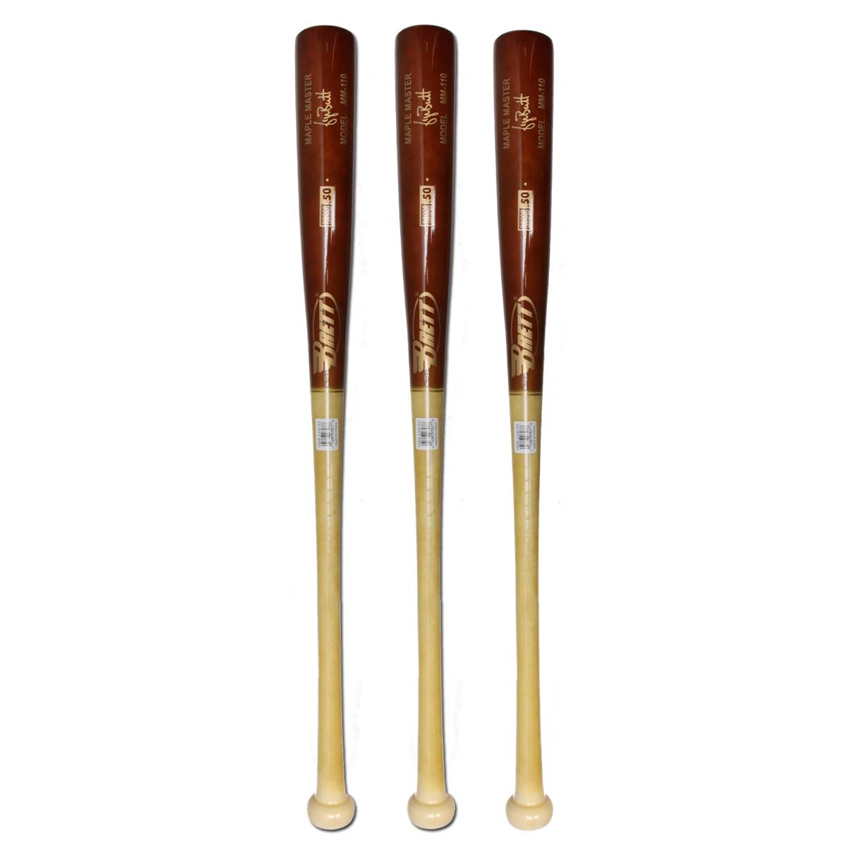 Bat Pack Brett Bros. Maple Master Wood Baseball Bat MM110 3Pack