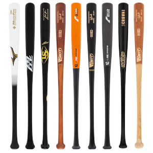 A selection of popular bats available in our Adult Wood 3-Pack Platinum.