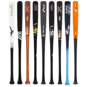 A selection of popular bats available in our Adult Wood 3-Pack Platinum.