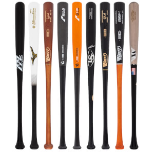 A selection of popular bats available in our Adult Wood 3-Pack Platinum.