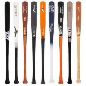 A selection of popular bats available in our Adult Wood 3-Pack Platinum.