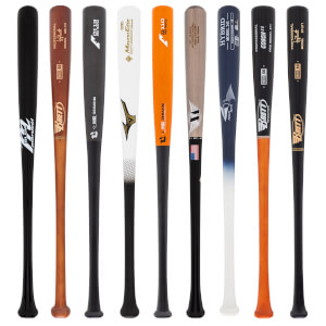 A selection of popular bats available in our Adult Wood 3-Pack Platinum.