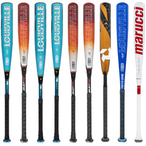 A selection of popular bats available in our USSSA Baseball 2-Pack Gold.