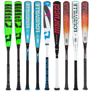 A selection of popular bats available in our USSSA Baseball 2-Pack Gold.