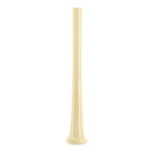 Side view of a light wood baseball bat with a flared knob and smooth barrel.