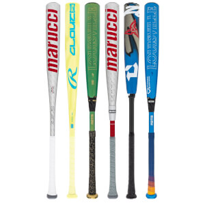 A selection of popular bats available in our BBCOR 2-Pack Gold.