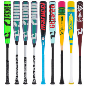 A selection of popular bats available in our USSSA Baseball 2-Pack Platinum.