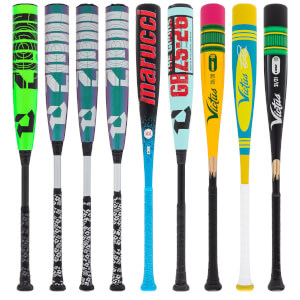 A selection of popular bats available in our USSSA Baseball 2-Pack Platinum.