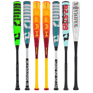 A selection of popular bats available in our USSSA Baseball 2-Pack Diamond.