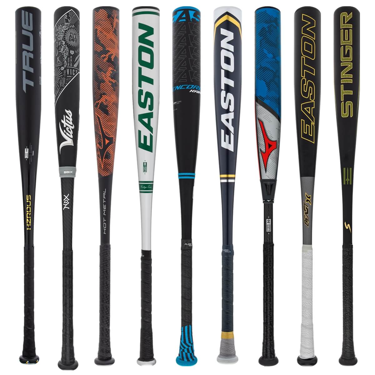 A selection of popular bats available in our BBCOR Blowout 2-Pack.