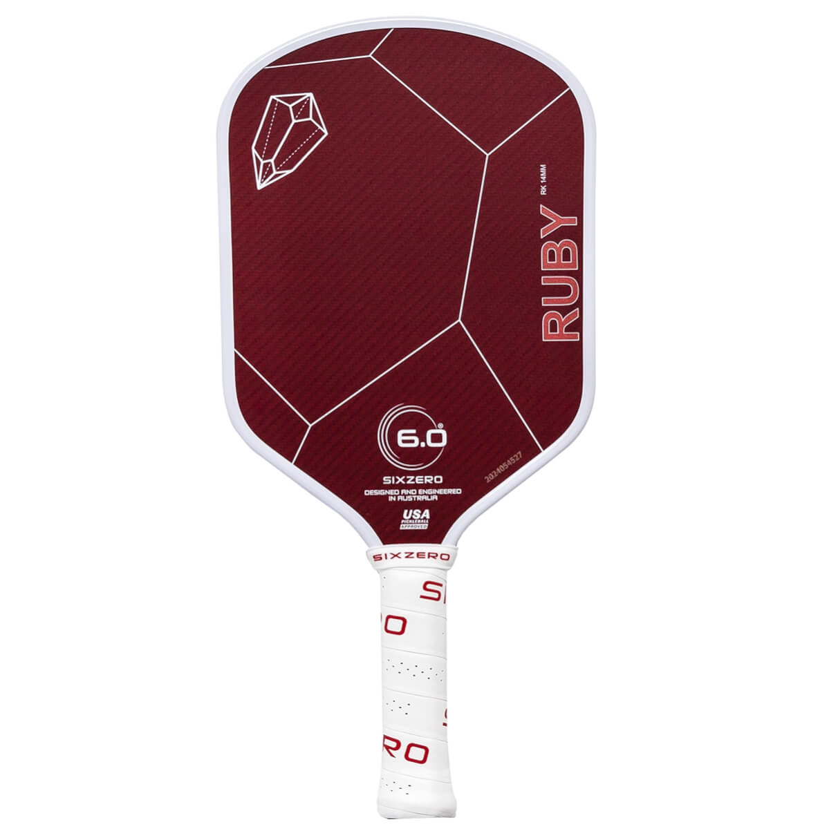 Six Zero Ruby 14mm Aramid Fiber Pickleball Paddle: Image #444217