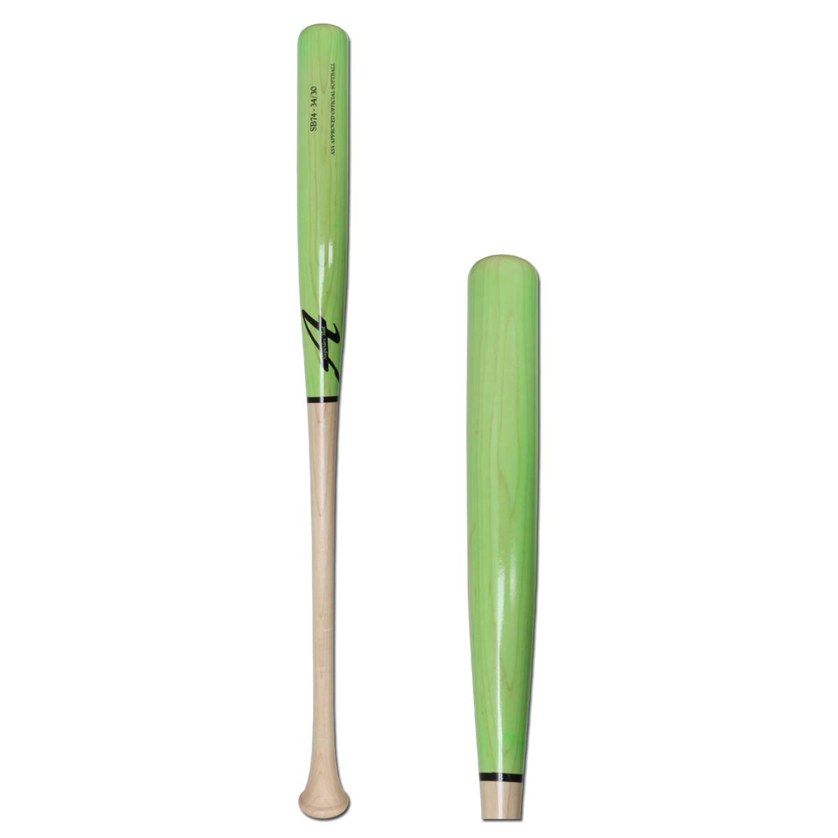 ABat Maple Wood Slow Pitch Softball Bat SB74 Natural/Radiant Green