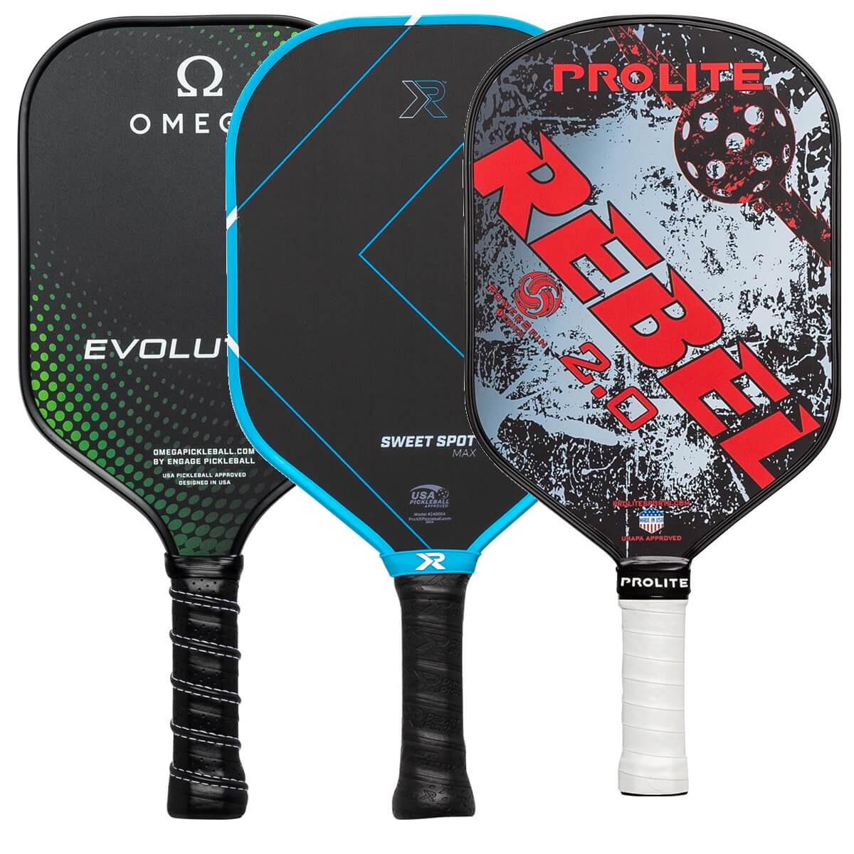 A selection of popular paddles available in our Pick Your Pack 3-Pack Dink.