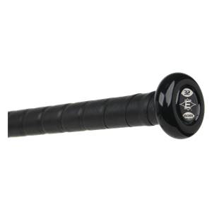 Close-up of a black baseball bat handle with a textured grip and an Easton logo with 32 INCHES visible.