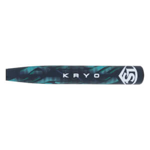 Horizontal view of the barrel features a teal and navy geometric pattern with white text that reads KRYO and an LS shield logo.