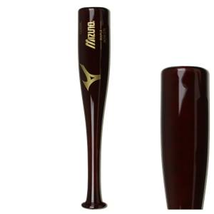Front view of a dark red baseball bat with gold Mizuno branding and CLASSIC MAPLE MZM271 text.