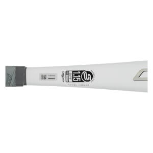 Side view of a white baseball bat with USSSA BPF 1.15 and Marucci branding.
