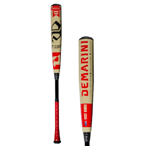 Side view showing "DEMARINI" in large red lettering on a tan barrel with a red grip and a "G1C" marking.