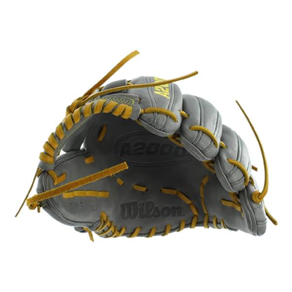 Wilson A2000 Series Custom Baseball Glove: A2000BBDP15GM Grey/Yellow: Image #309981