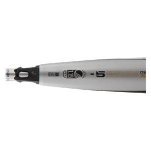 Close-up of a silver baseball bat with USSSA 1.15 BPF and VBS-19 markings.