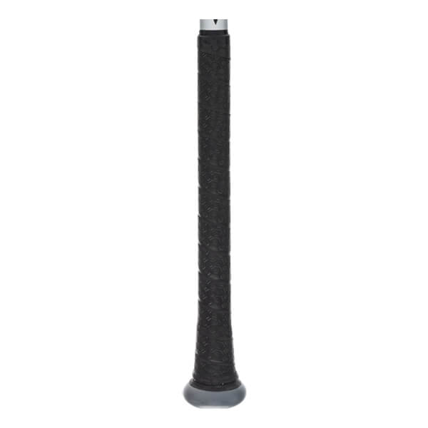 Close-up of the black handle featuring a textured honeycomb grip and a grey knob at the base.