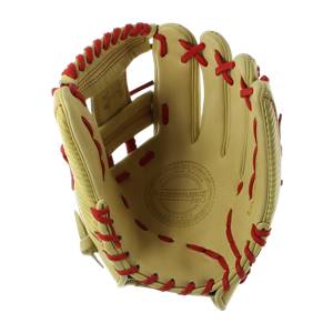 Under Armour Genuine Pro 11.5" Baseball Glove: UAFGGP-1150I Cream | Red: Image #317505